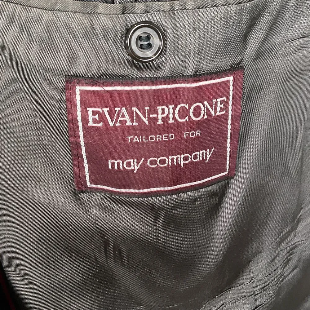 Evan-Picone‎ Blazer Men 42R Gray Pinstripe Double Breasted Peak Classic Jacket